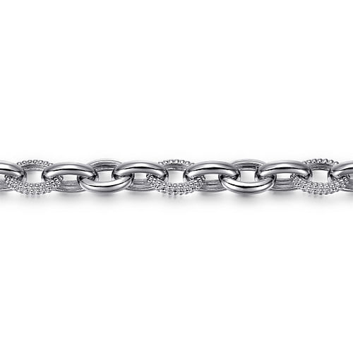 925 Sterling Silver Bujukan Link Chain Tennis Bracelet