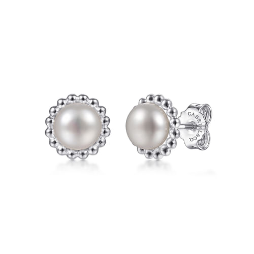 925 Sterling Silver Bujukan Pearl Stud Earrings