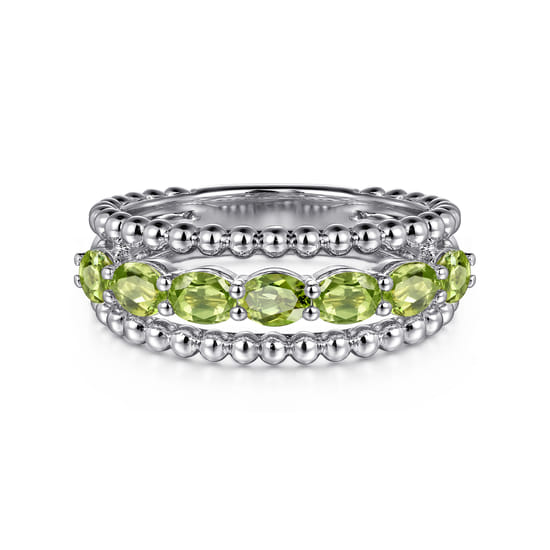 Gabriel - 925 Sterling Silver Bujukan Peridot Easy Stackable Ring