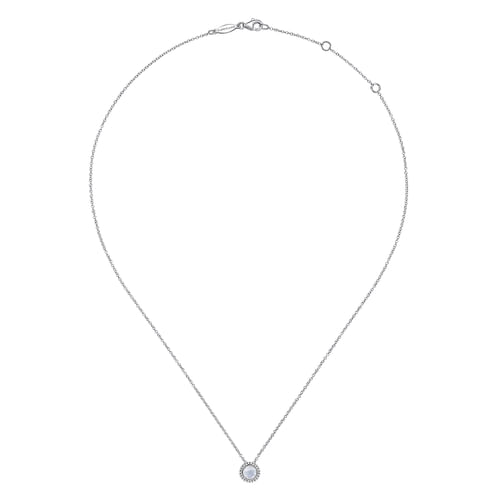 925 Sterling Silver Bujukan Rock Crystal&White MOP Pendant Necklace