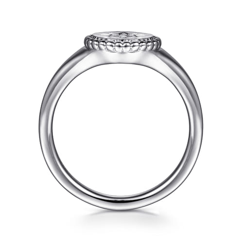 925 Sterling Silver Bujukan Signet Ring with Diamond Star