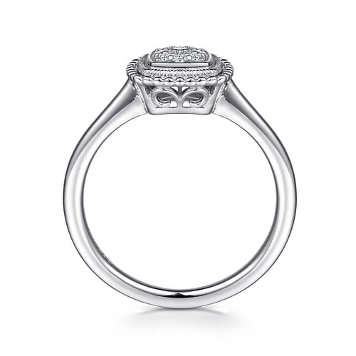 925 Sterling Silver Bujukan Square Diamond Ring