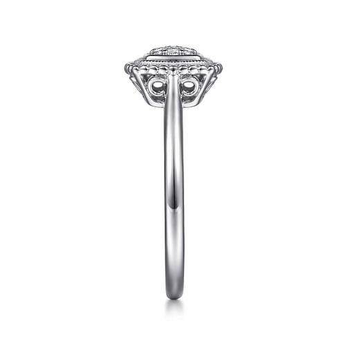 925 Sterling Silver Bujukan Square Diamond Ring