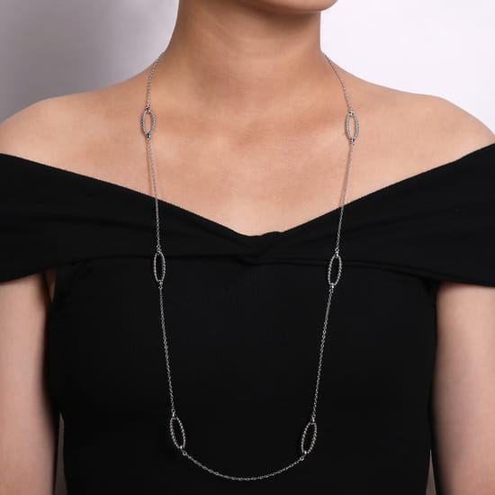 925 Sterling Silver Bujukan Station Necklace angle 3