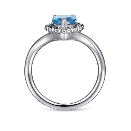 925 Sterling Silver Bujukan Swiss Blue Topaz Chevron Ring angle 2 925 Sterling Silver Bujukan Swiss Blue Topaz Chevron Ring angle 2