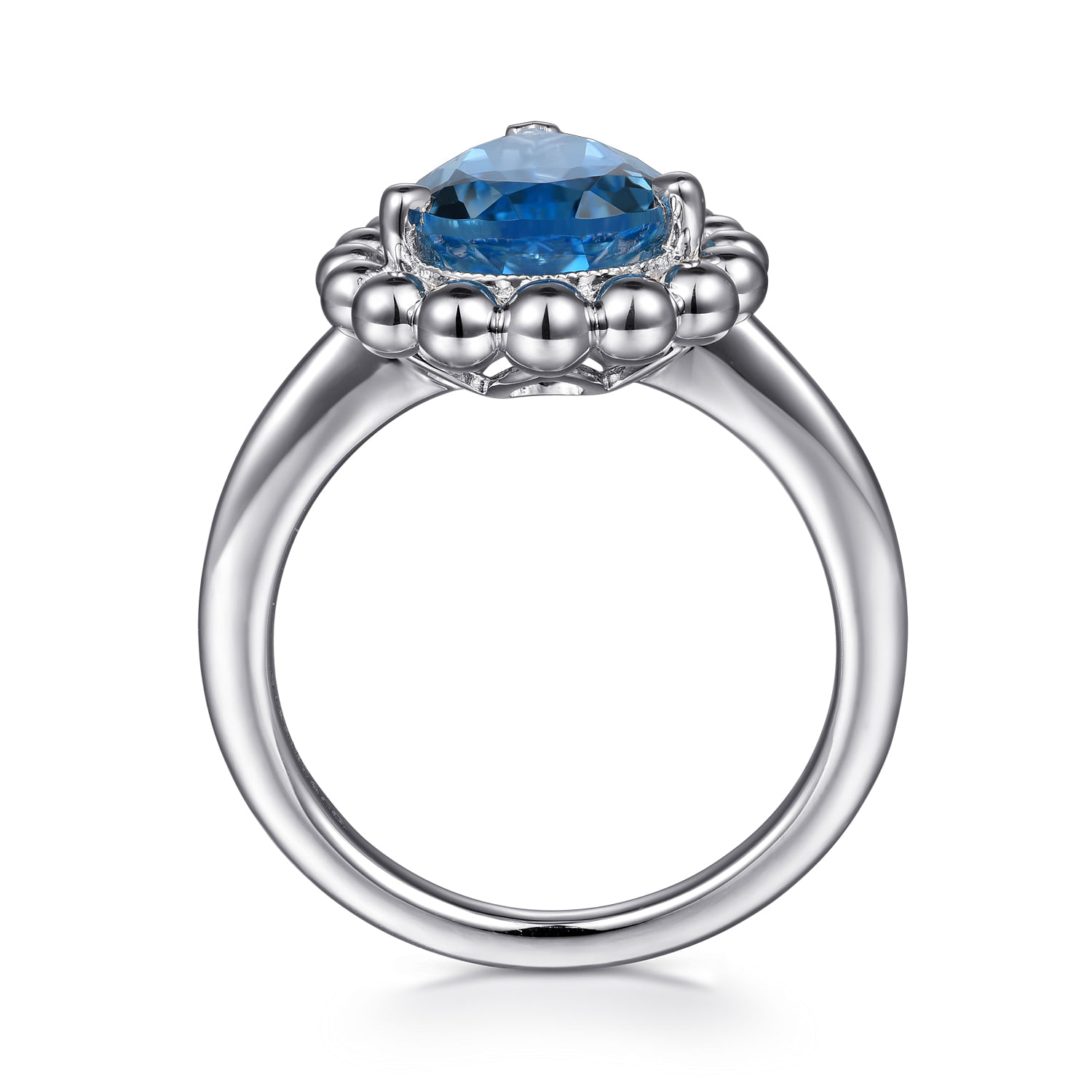 925 Sterling Silver Bujukan Swiss Blue Topaz Ring