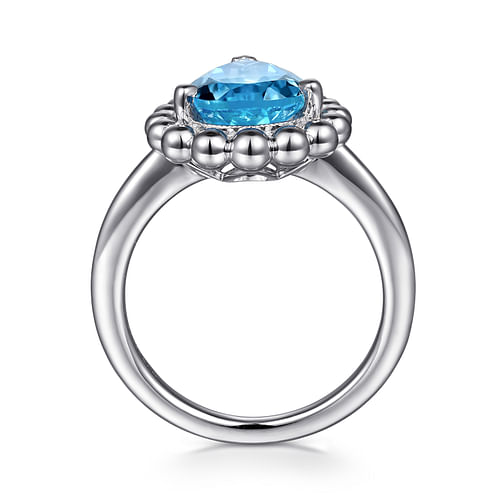 925 Sterling Silver Bujukan Swiss Blue Topaz Ring