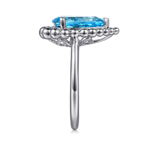 925 Sterling Silver Bujukan Swiss Blue Topaz Ring