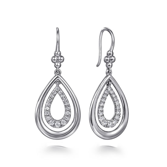 Gabriel - 925 Sterling Silver Bujukan Teardrop Fish Wire Earrings