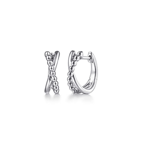 925 Sterling Silver Bujukan Twisted Huggie Earrings