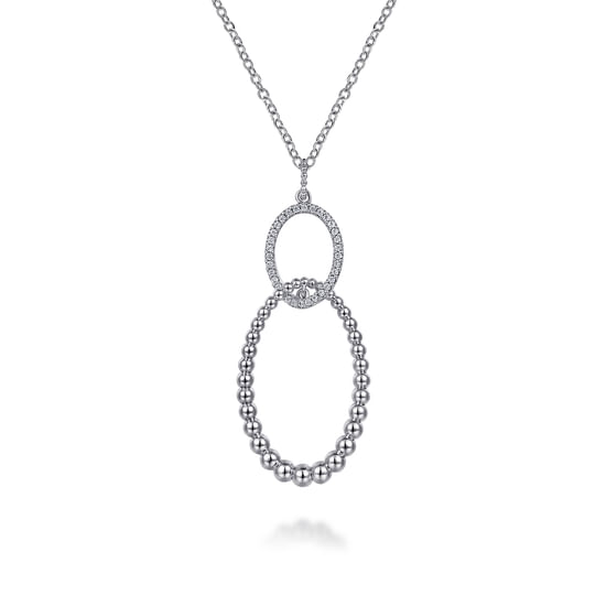 Gabriel - 925 Sterling Silver Bujukan White Sapphire Circle Pendant Necklace
