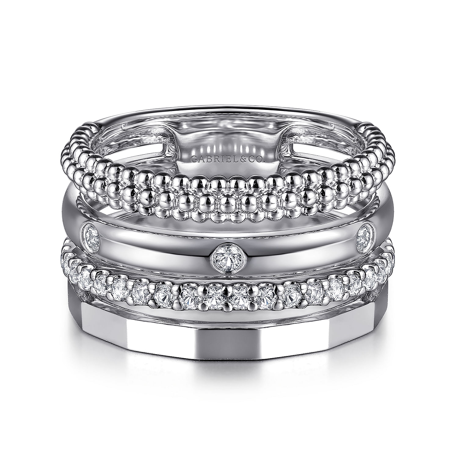 Gabriel - 925 Sterling Silver Bujukan White Sapphire Easy Stackable Ring
