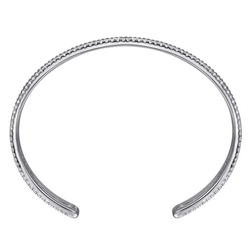 925 Sterling Silver Bujukan White Sapphire Multi Row Cuff
