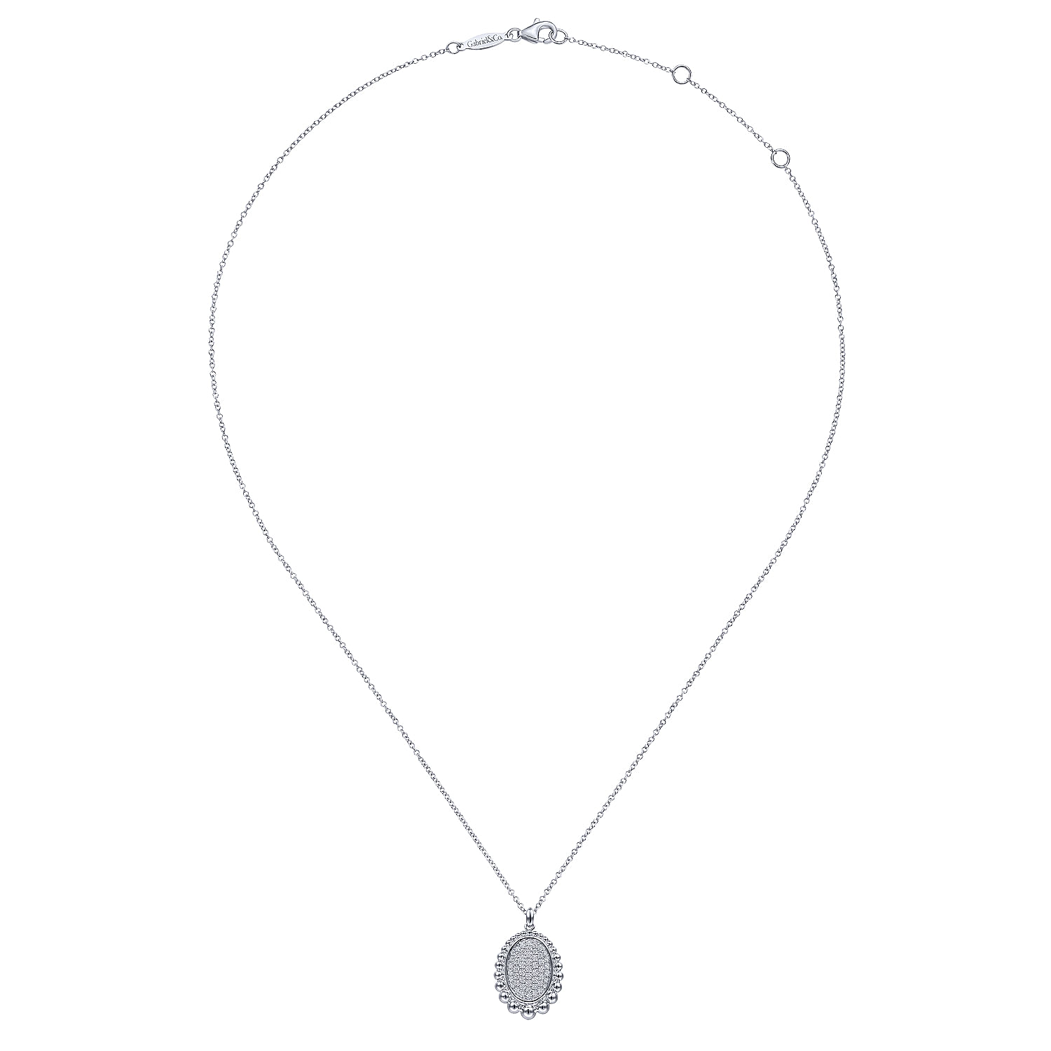 925 Sterling Silver Bujukan White Sapphire Pavé Pendant Necklace