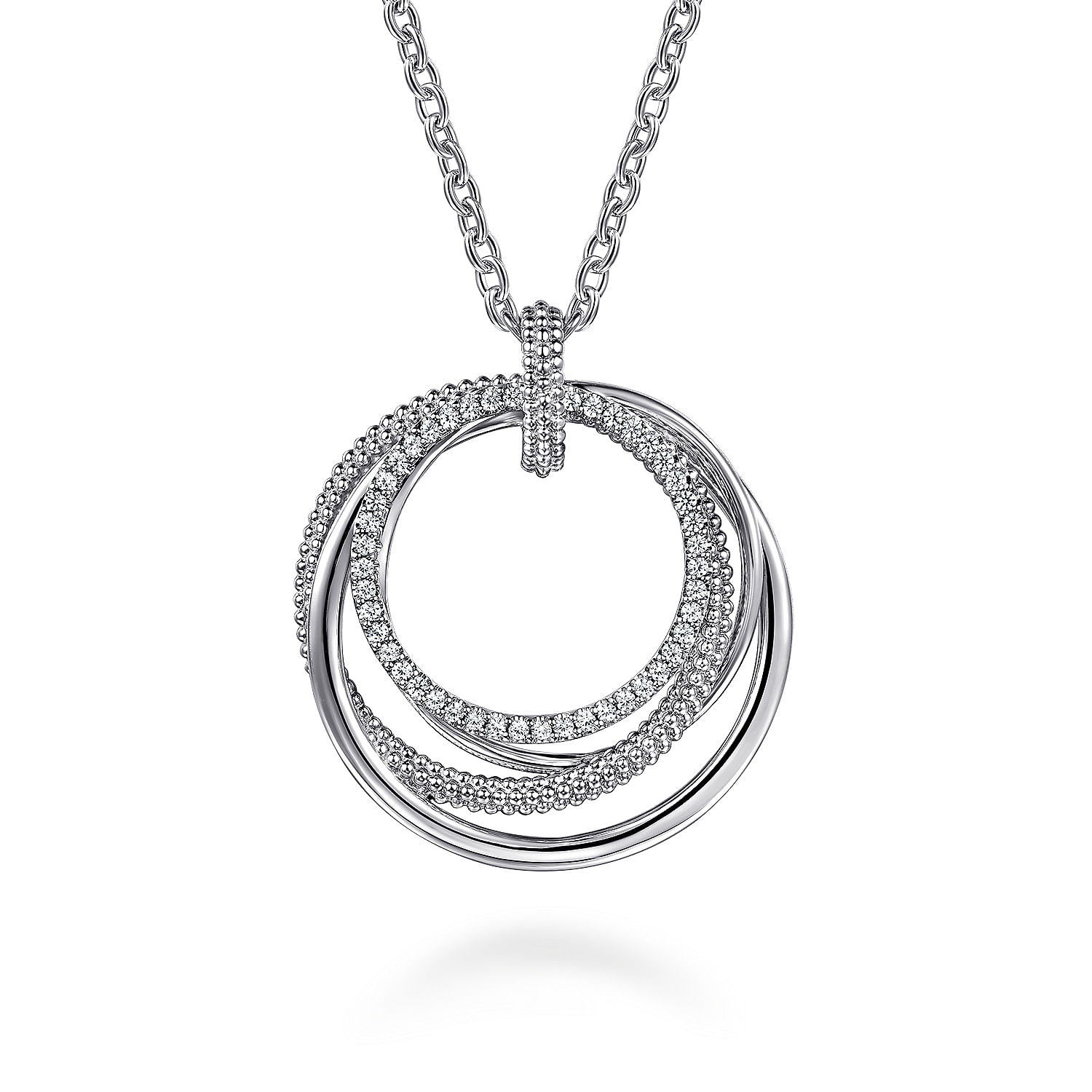 925 Sterling Silver Bujukan White Sapphire Pendant Drop Necklace