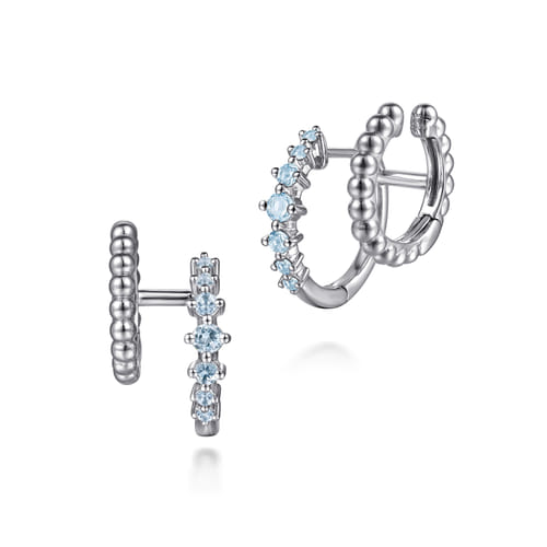 925 Sterling Silver Bujukan and Aquamarine Stuggies Earrings
