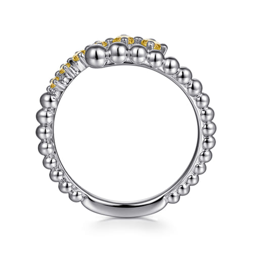 925 Sterling Silver Bujukan and Citrine Bypass Ring 925 Sterling Silver Bujukan and Citrine Bypass Ring