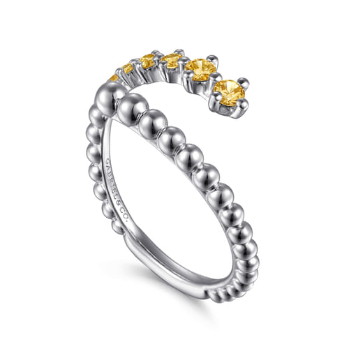 925 Sterling Silver Bujukan and Citrine Bypass Ring 925 Sterling Silver Bujukan and Citrine Bypass Ring