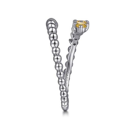 925 Sterling Silver Bujukan and Citrine Bypass Ring 925 Sterling Silver Bujukan and Citrine Bypass Ring