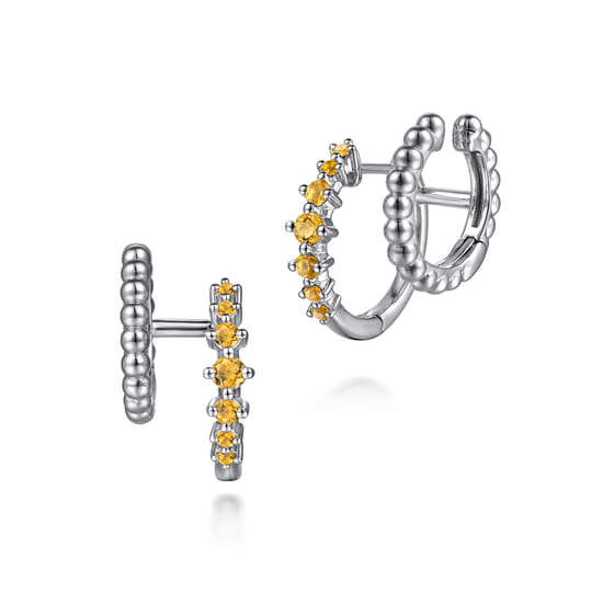 Gabriel - 925 Sterling Silver Bujukan and Citrine Stuggies Earrings