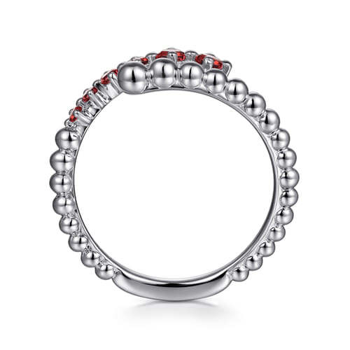 925 Sterling Silver Bujukan and Garnet Bypass Ring 925 Sterling Silver Bujukan and Garnet Bypass Ring