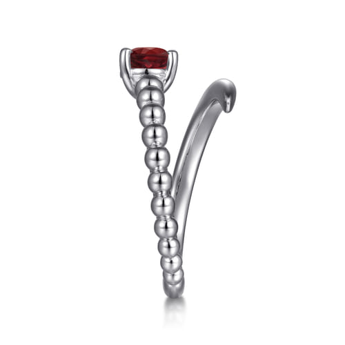 925 Sterling Silver Bujukan and Garnet Bypass Ring 925 Sterling Silver Bujukan and Garnet Bypass Ring