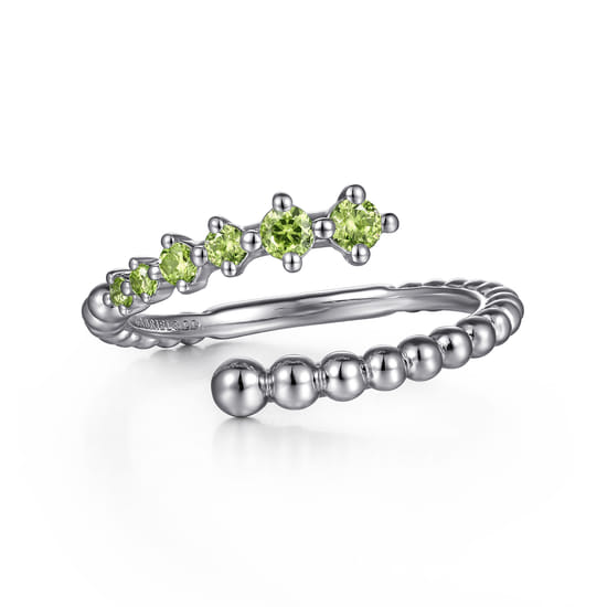 Gabriel - 925 Sterling Silver Bujukan and Peridot Bypass Ring