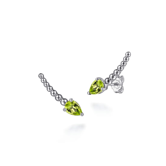 Gabriel - 925 Sterling Silver Bujukan and Peridot Ear Climber Earrings