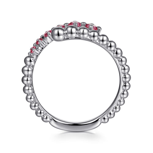 925 Sterling Silver Bujukan and Pink Tourmaline Bypass Ring 925 Sterling Silver Bujukan and Pink Tourmaline Bypass Ring