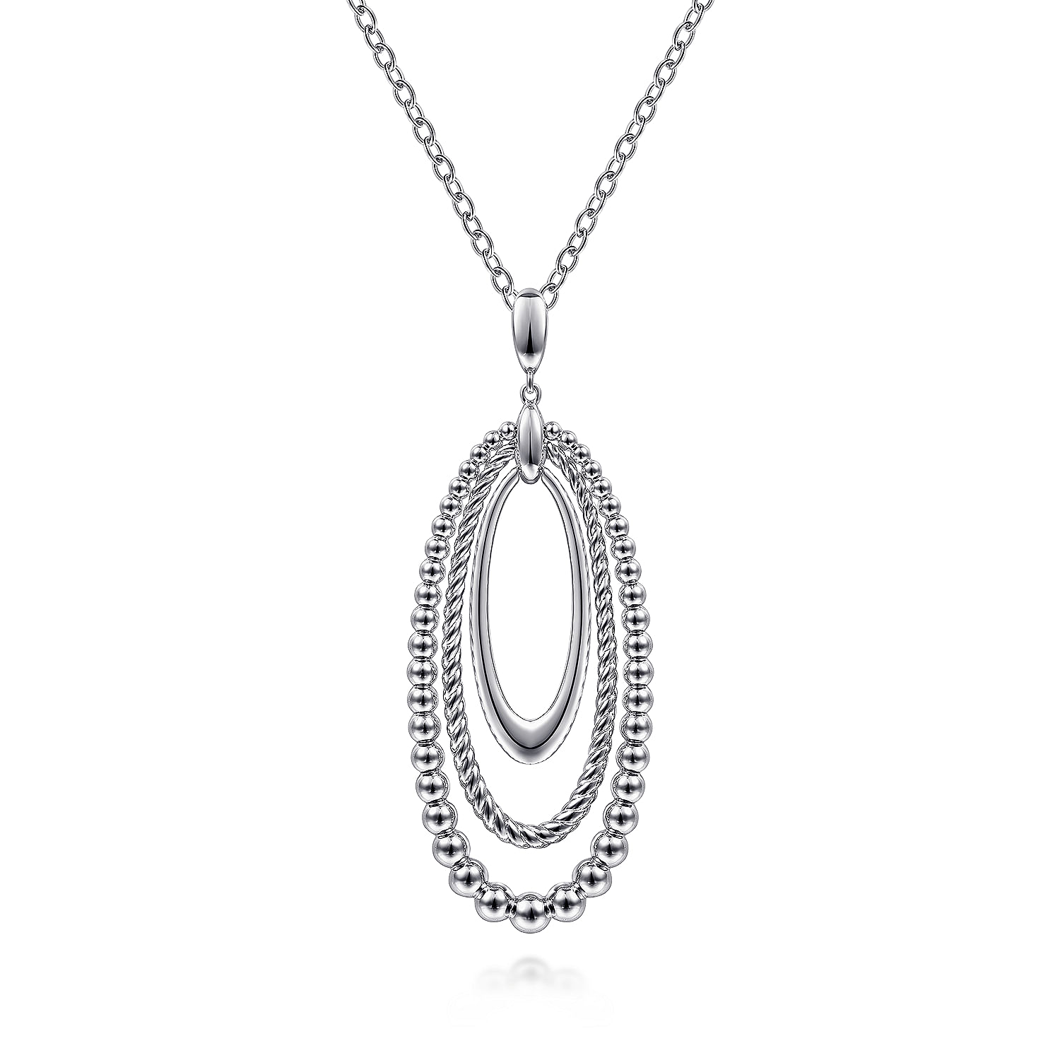 Gabriel - 925 Sterling Silver Bujukan and Rope Circle Pendant Necklace