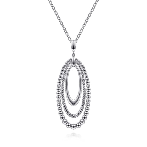 925 Sterling Silver Bujukan and Rope Circle Pendant Necklace