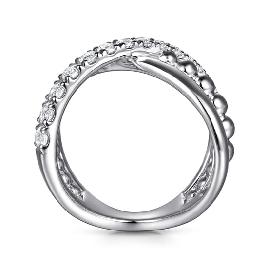925 Sterling Silver Bujukan and White Sapphire Cris Cross Ladies Ring angle 2 925 Sterling Silver Bujukan and White Sapphire Cris Cross Ladies Ring angle 2