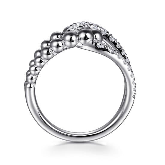 925 Sterling Silver Bujukan and White Sapphire Interlocking Ladies Ring angle 2