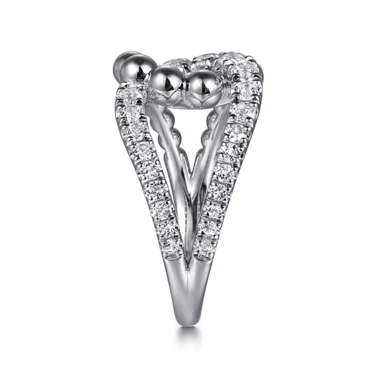 925 Sterling Silver Bujukan and White Sapphire Interlocking Ladies Ring angle 4
