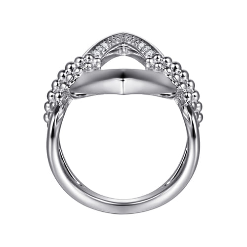 925 Sterling Silver Bujukan and White Sapphire Marquise Ladies Ring