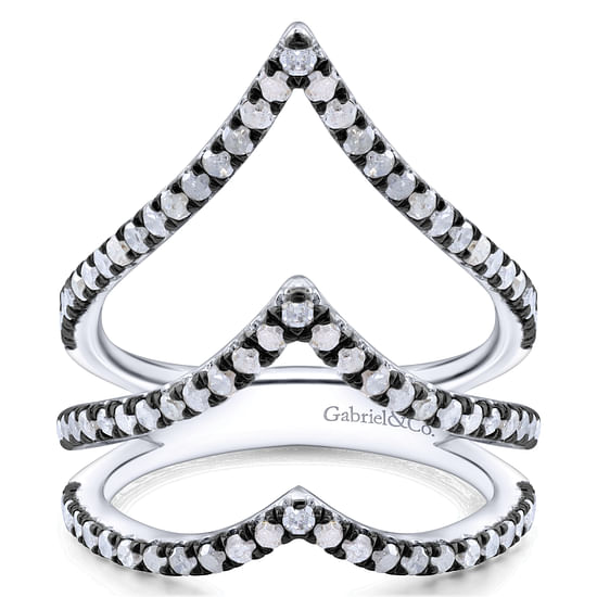 Gabriel - 925 Sterling Silver Chevron Ladies' Ring