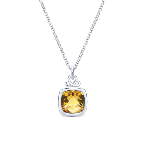 Gabriel - 925 Sterling Silver Citrine Pendant Necklace