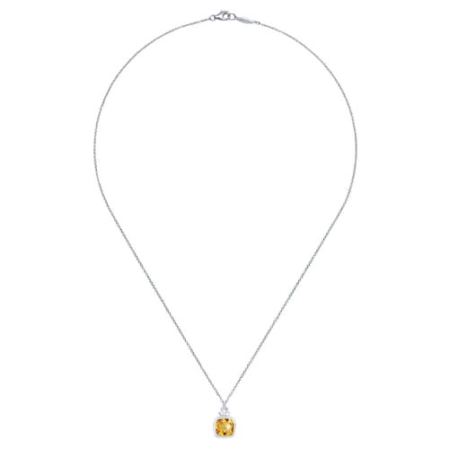 925 Sterling Silver Citrine Pendant Necklace