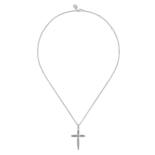 925 Sterling Silver Cross Pendant Necklace-Bujukan