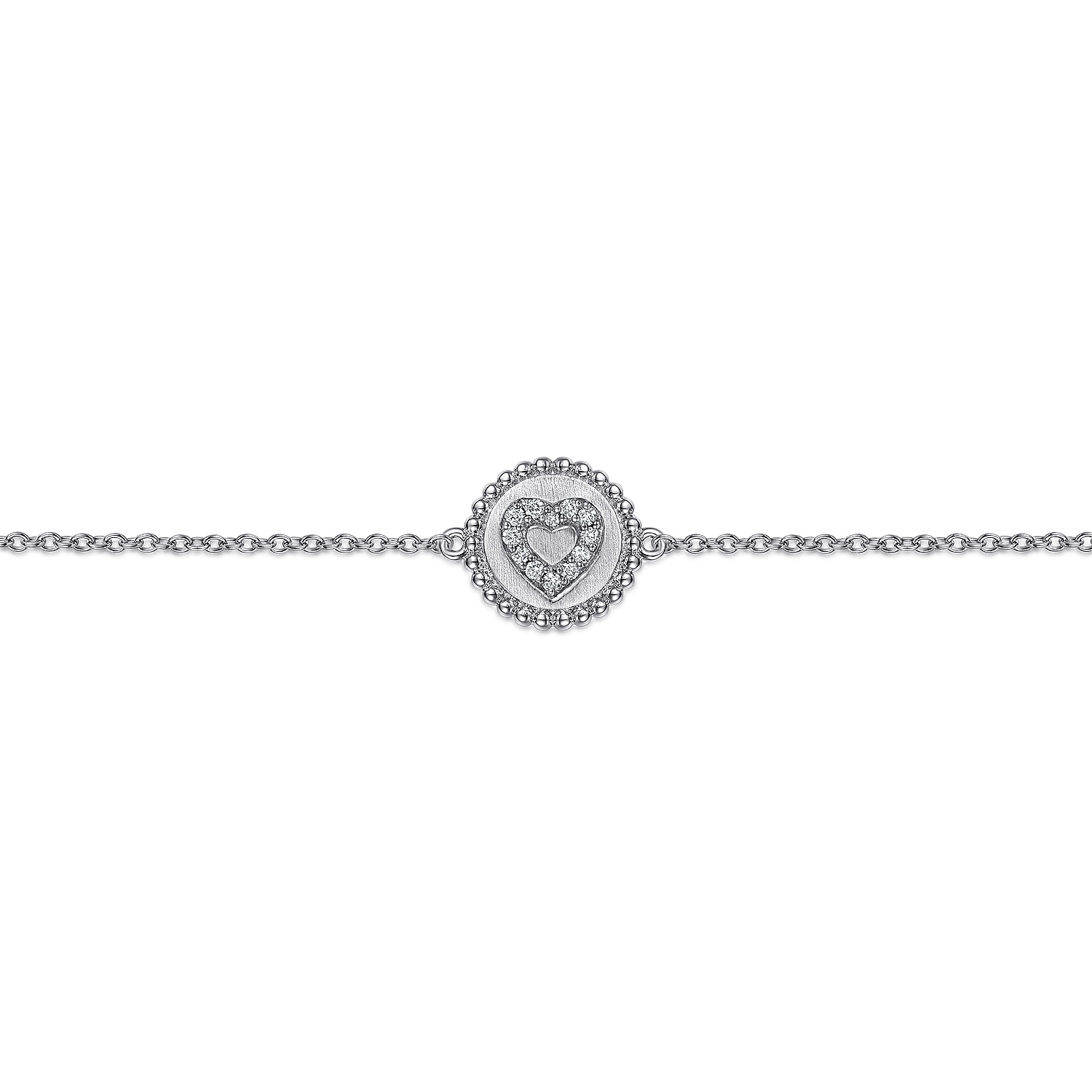 925 Sterling Silver Diamond Bujukan Heart Bracelet