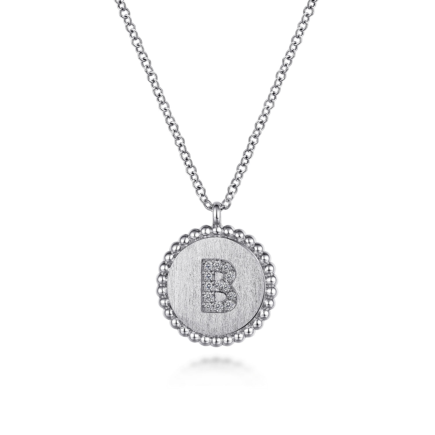 Gabriel - 925 Sterling Silver Diamond Bujukan Initial B Necklace