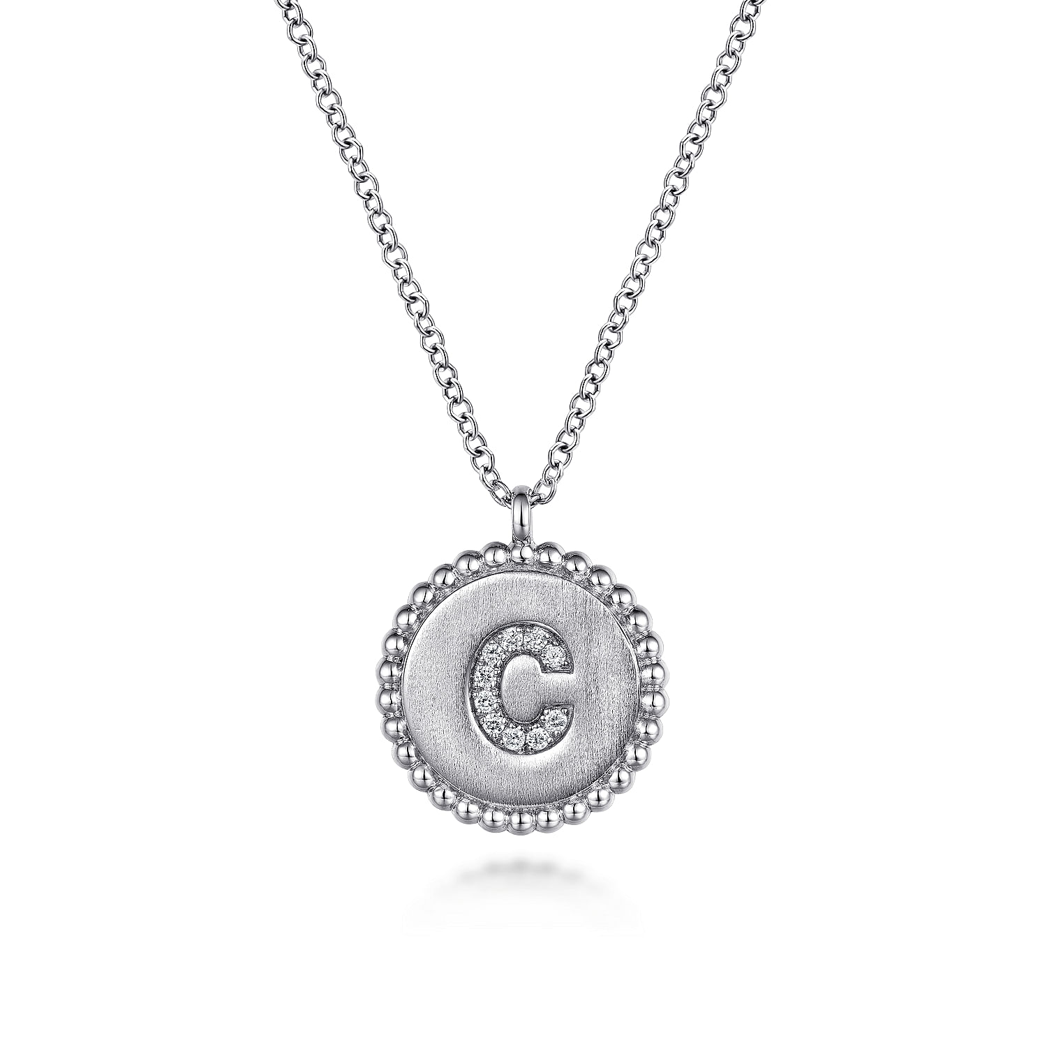 Gabriel - 925 Sterling Silver Diamond Bujukan Initial C Necklace