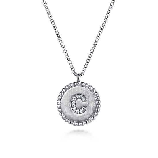 Gabriel - 925 Sterling Silver Diamond Bujukan Initial C Necklace