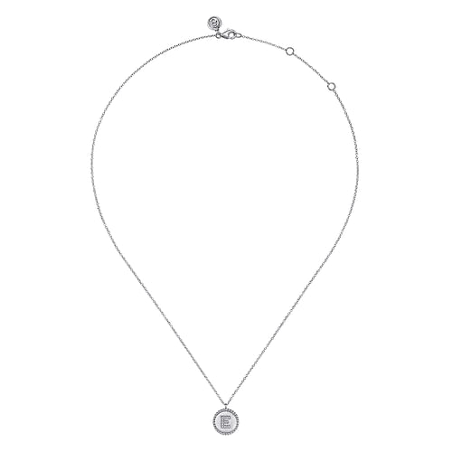 925 Sterling Silver Diamond Bujukan Initial E Necklace