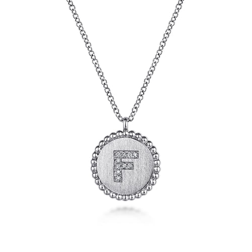 925 Sterling Silver Diamond Bujukan Initial F Necklace