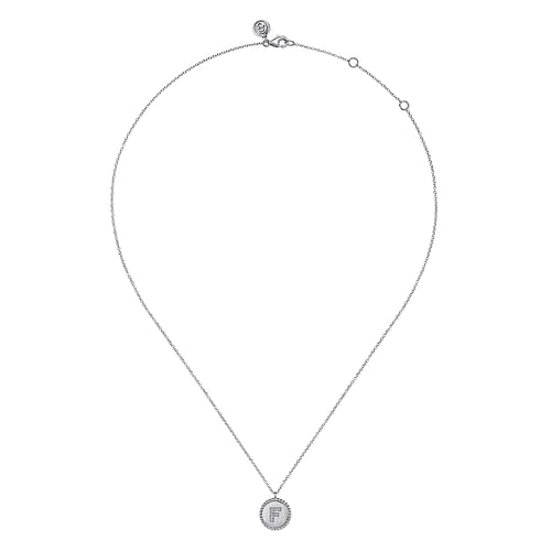 925 Sterling Silver Diamond Bujukan Initial F Necklace