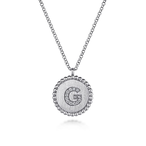 925 Sterling Silver Diamond Bujukan Initial G Necklace