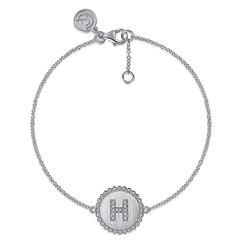 925 Sterling Silver Diamond Bujukan Initial H Bracelet