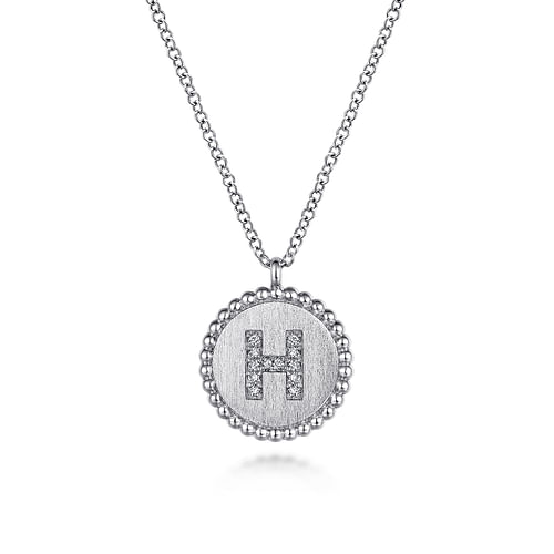 925 Sterling Silver Diamond Bujukan Initial H Necklace