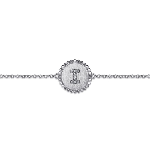 925 Sterling Silver Diamond Bujukan Initial I Bracelet